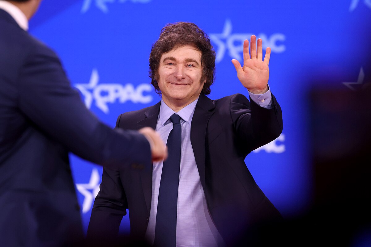 Javier Milei tras su discurso en la Conservative Political Action Conference, en Maryland este año. GAGE SKIDMORE