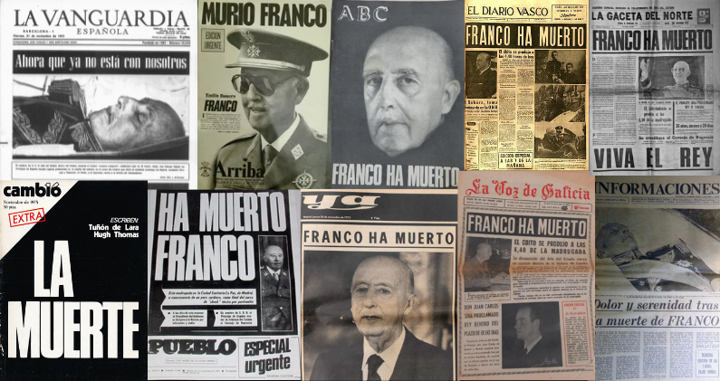 Algunas de las portadas de la prensa española tras la muerte de Francisco Franco, el 20 de noviembre de 1975. COOLT Algunas de las portadas de la prensa española tras la muerte de Francisco Franco, el 20 de noviembre de 1975. COOLT