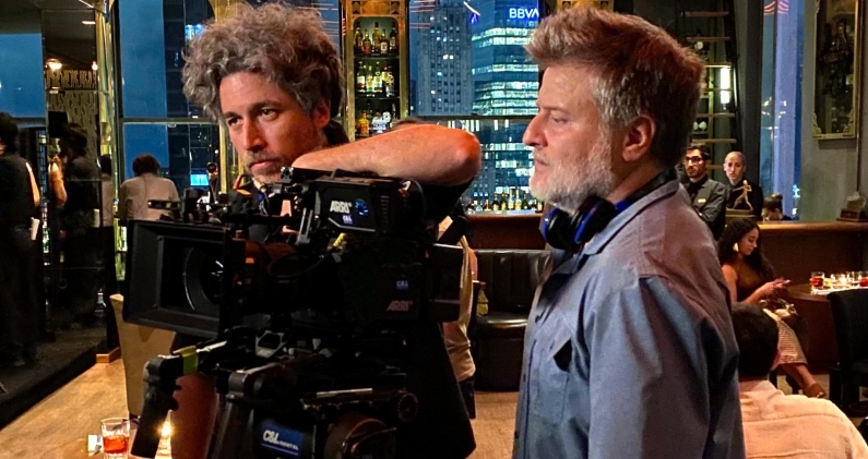 Mariano Cohn y Gastón Duprat durante el rodaje de la comedia 'Homo Argentum'. GABRIEL MACHADO