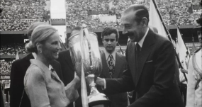 Jorge Rafael Videla en el Mundial de fútbol de 1978, en una imagen registrada por la televisión y recuperada en 'LS83', la última película de Herman Szwarcbart. CORTESÍA