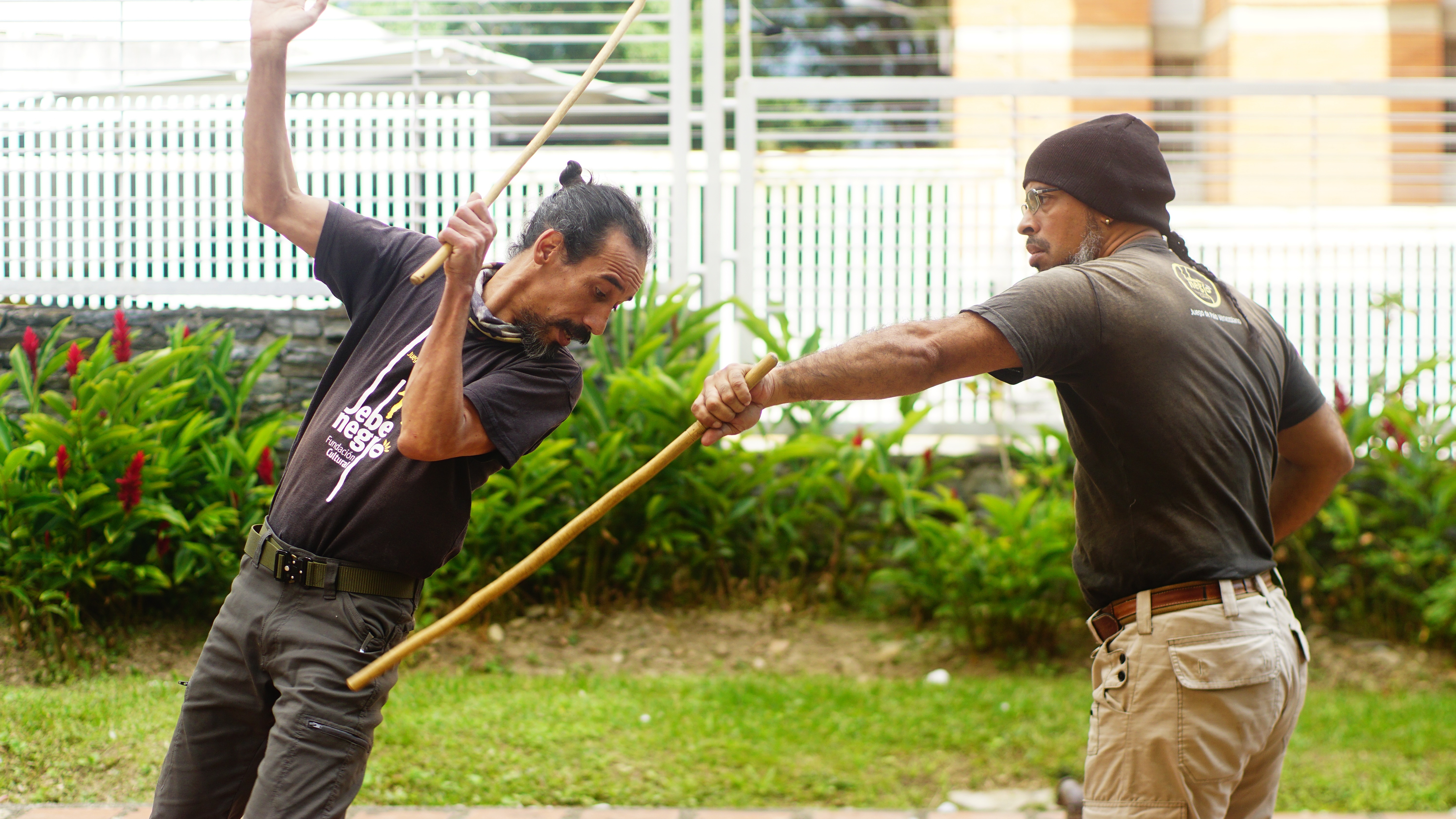 Práctica del Juego del Garrote, un método tradicional de combate venezolano. DTP