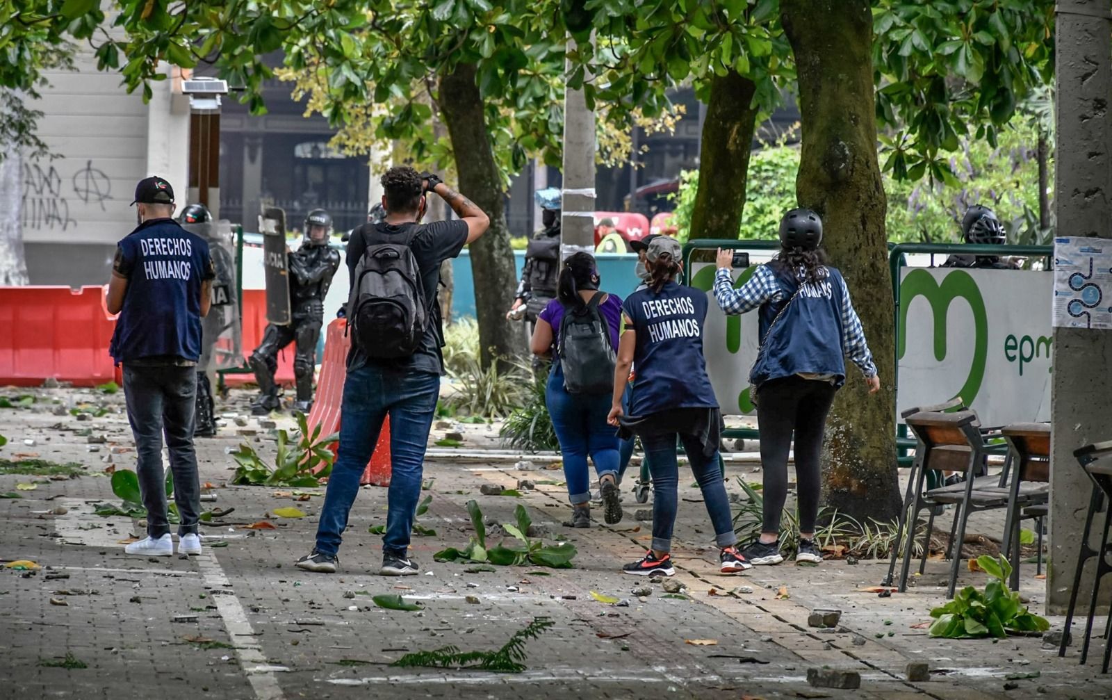 Defensores de Derechos Humanos, el 28 de abril 2021, en Medellín. FLICKR/HUMANO SALVAJE CON LICENCIA CC BY-SA 2.0