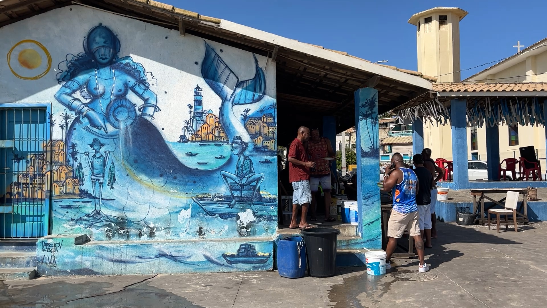 Mural de Yemanjá en la Casa de Río Vermelho, en Salvador de Bahía. HE