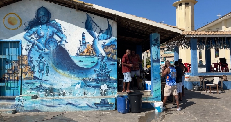 Mural de Yemanjá en la Casa de Río Vermelho, en Salvador de Bahía. HE