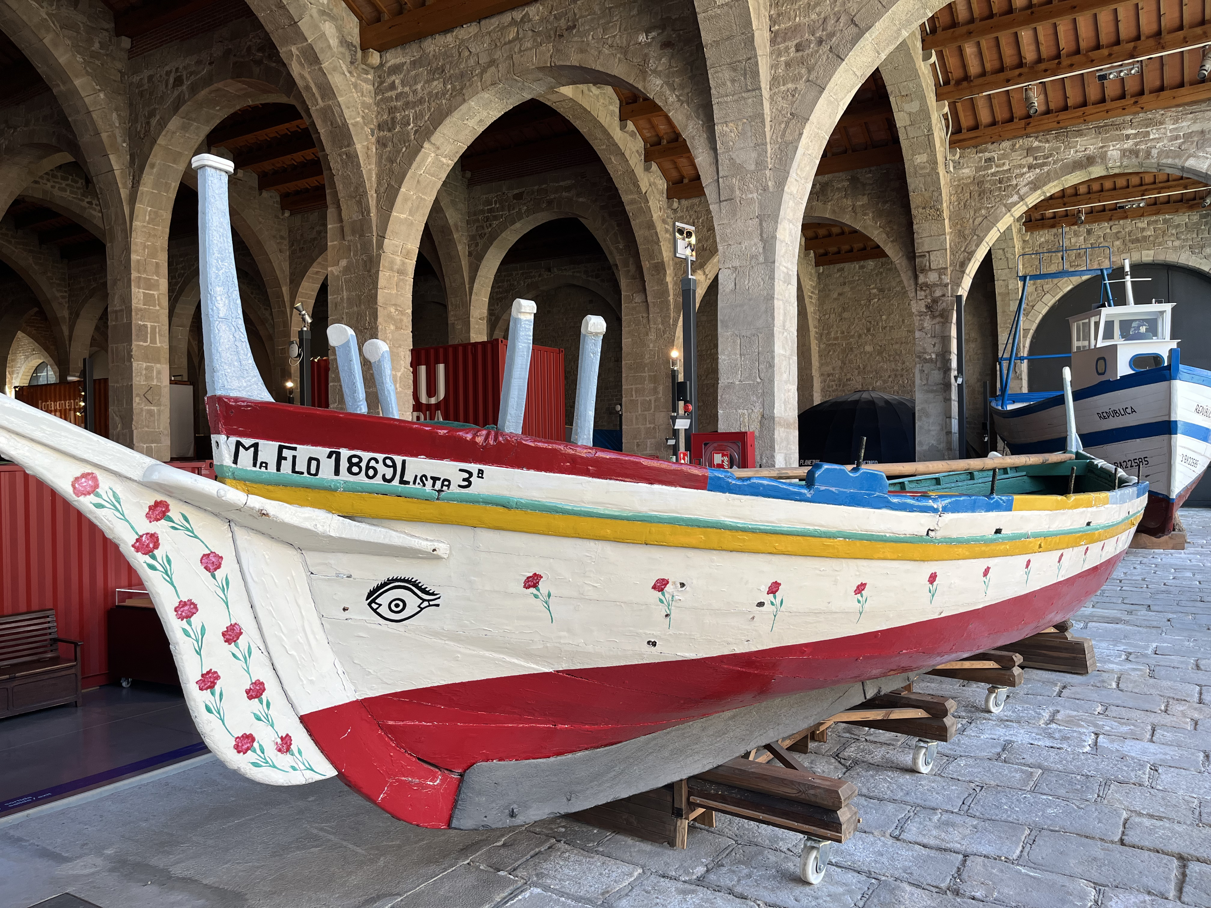 La 'Maria del Carmen', una auténtica jábega malagueña construida en 1926, descansa hoy en el Museu Marítim de Barcelona. CORTESÍA