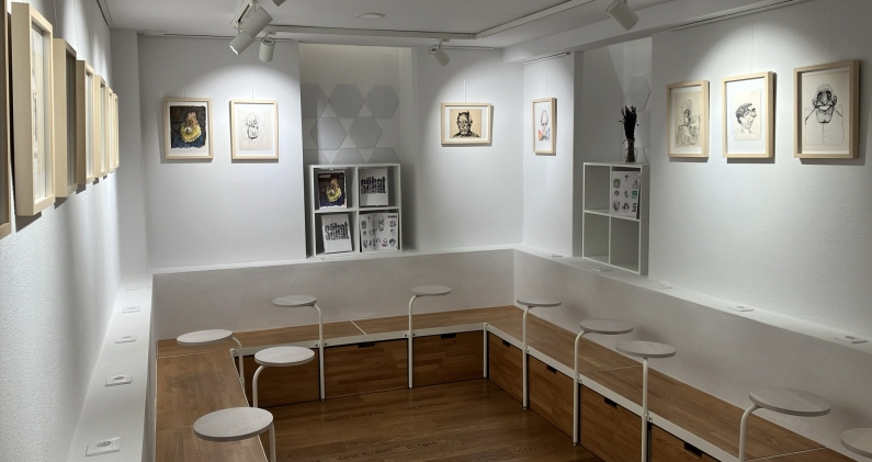 La exposición dedicada a Sábat en Olavide Bar de Libros, en Madrid. GENTILEZA DE OLAVIDE La exposición dedicada a Sábat en Olavide Bar de Libros, en Madrid. GENTILEZA DE OLAVIDE