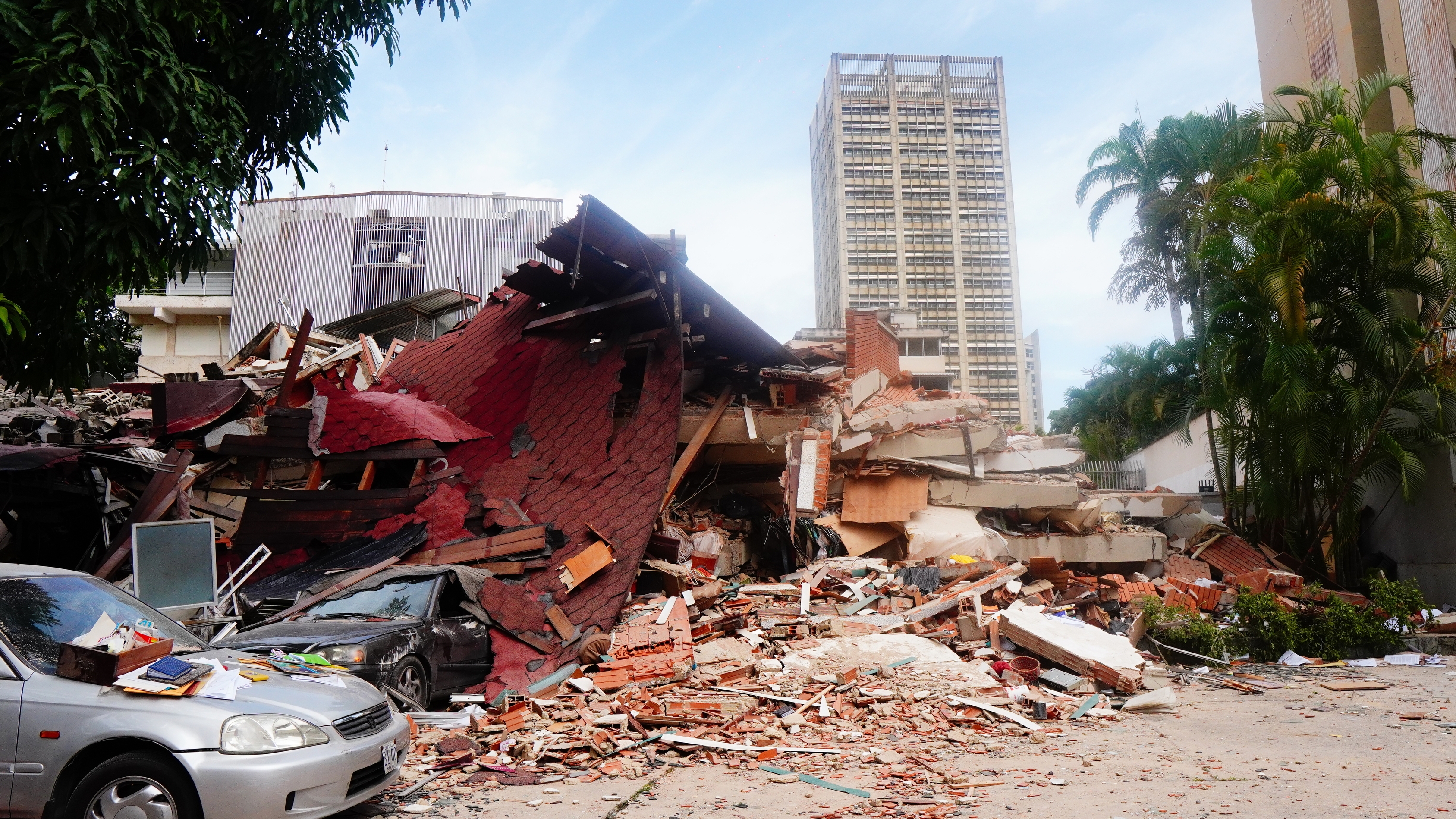 Vivienda destruida en Los Palos Grandes. DTP