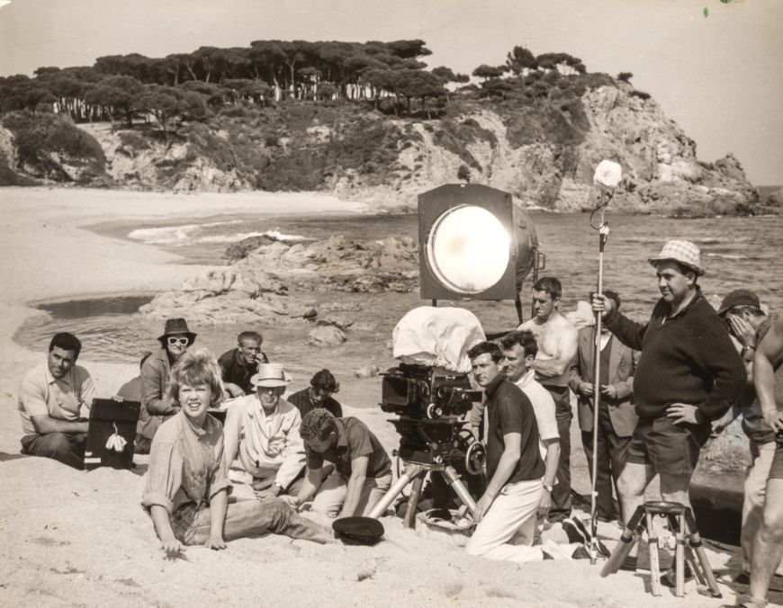 La playa de Sant Pol, en S'Agaró, escenario de un rodaje cinematográfico en 1964. CORTESÍA La playa de Sant Pol, en S'Agaró, escenario de un rodaje cinematográfico en 1964. CORTESÍA