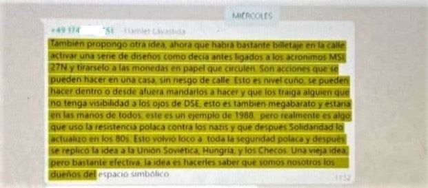 El mensaje de Telegram de Hamlet Lavastida en el que propone marcar billetes. CUBANOTICIAS