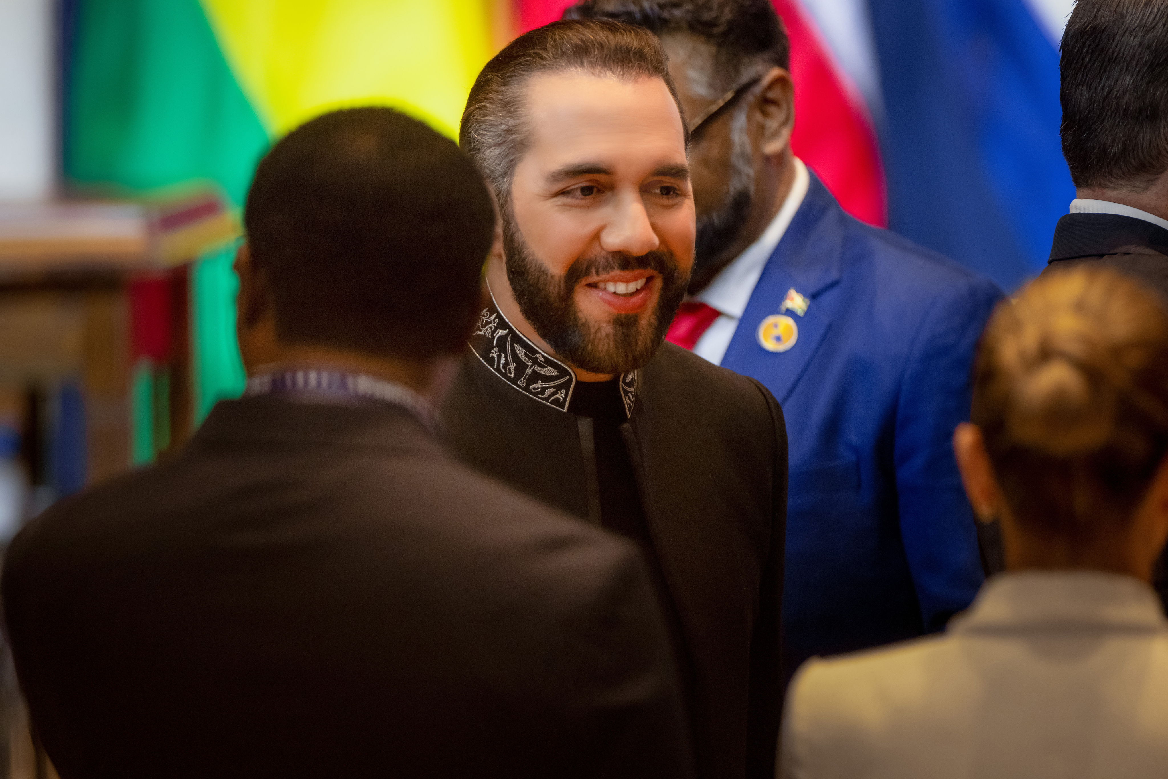 Nayib Bukele durante la cumbre 'Shield of the Americas', en marzo de 2026. PRESIDENCIASV