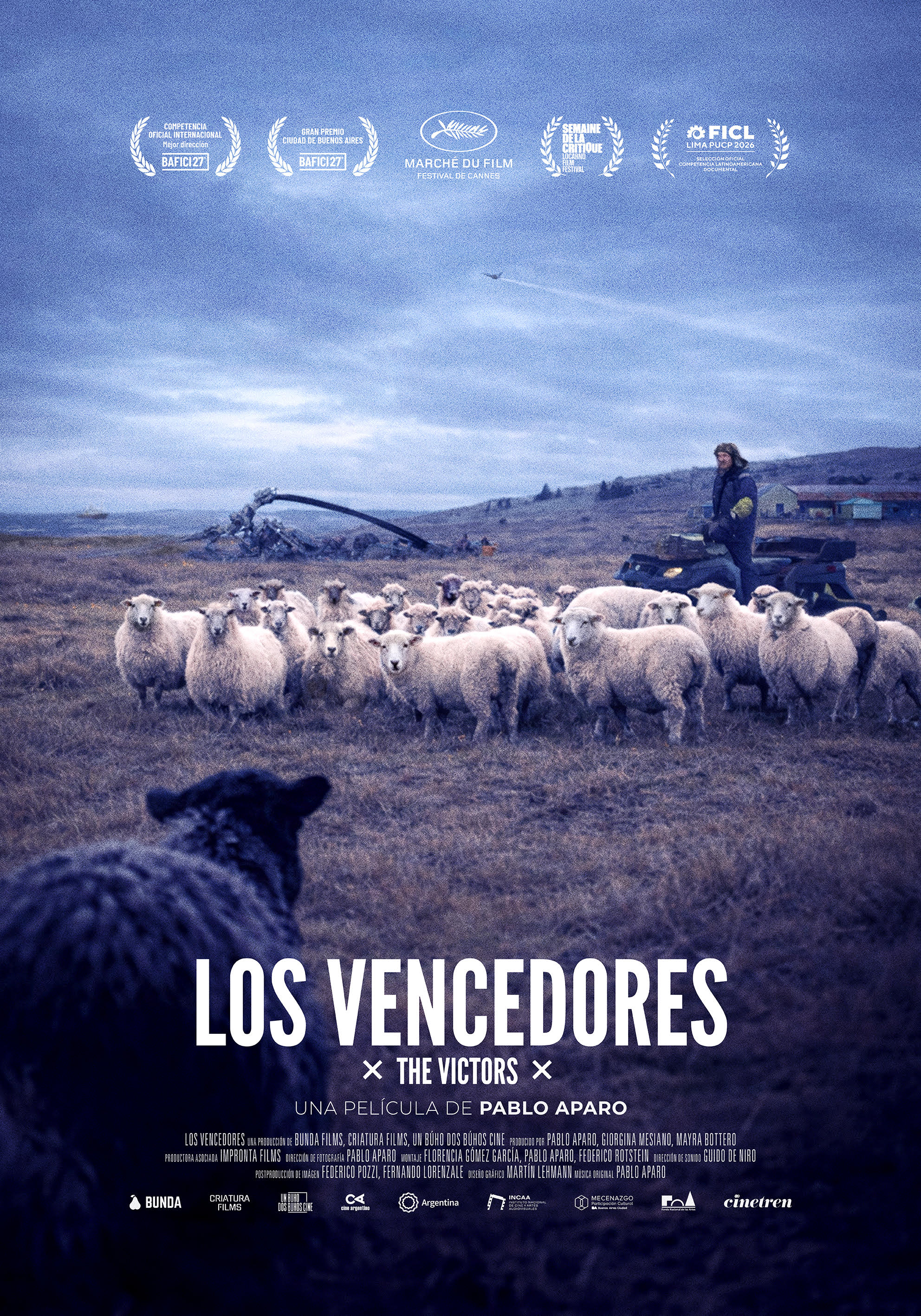 Cartel de 'Los Vencedores', documental dirigido por el cineasta argentino Pablo Aparo. CORTESÍA