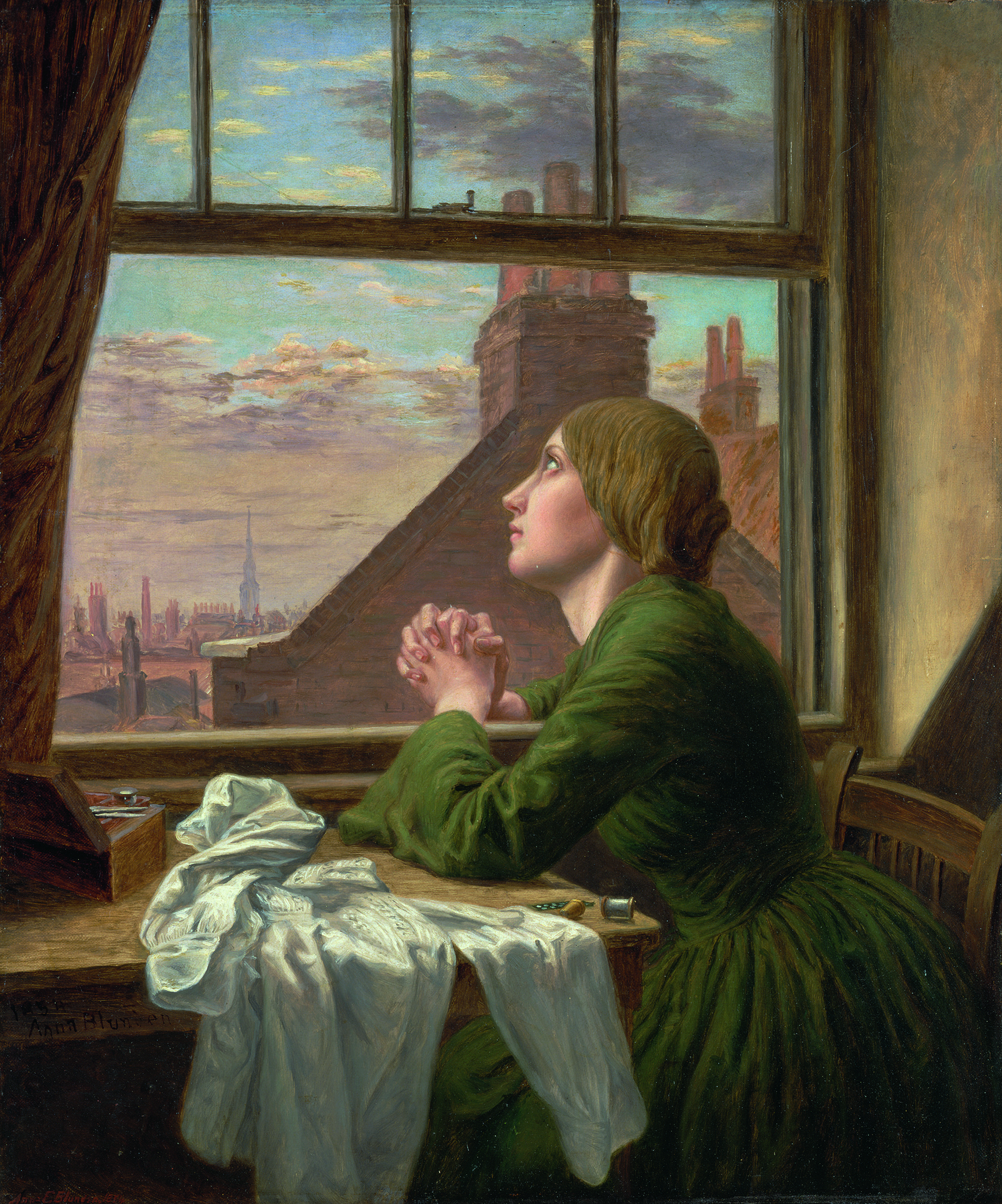 'La canción de la camisa' (1854), de Anna Blunden, en la exposición 'Prerrafaelismo. Itinerarios femeninos (1850-1914)', en la Fundación MAPFRE de Madrid. YALE CENTER FOR BRITISH ART