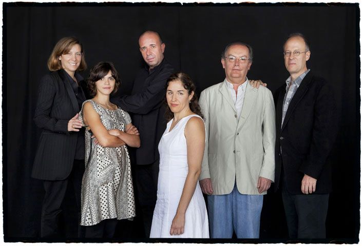 Valerie Miles, Valeria Luiselli, Mario Bellatin, Guadalupe Nettel,Álvaro Uribe y Aurelio Major, en 2012. DANIEL MORDZINSKI