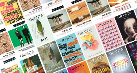 Distintas portadas de la edición en español de la revista de literatura 'Granta'. ELENA CANTÓN/GRANTA