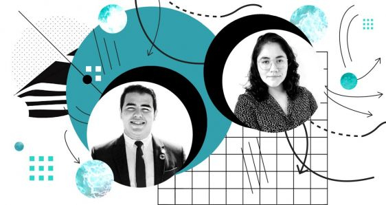 El hondureño Ricardo Pineda y la chilena Isabella Villanueva, jóvenes que luchan por el futuro climático. ELENA CANTÓN