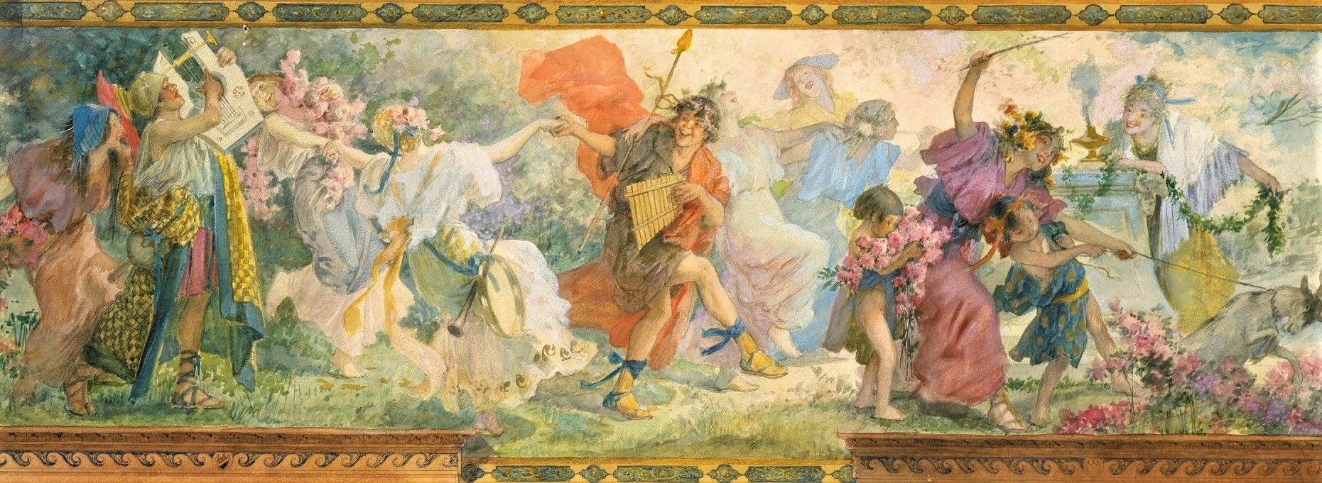 'Bacchanale Revel, Pan and Procession', de Louis Schaettle (1916). SMITHSONIAN AMERICAN ART MUSEUM