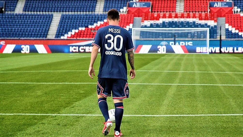 Leo Messi, en su presentación en el PSG, el 11 de agosto de 2021. PSG