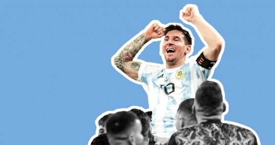 Leo Messi, celebrando la victoria de la selección argentina en la Copa América 2021. ELENA CANTÓN/FOTO: AFA