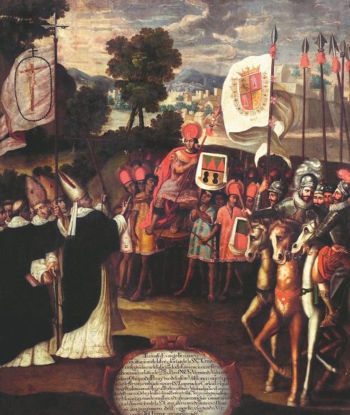 'Captura del Inca Atahualpa', autor anónimo, siglo XVIII. INSTITUTO CERVANTES