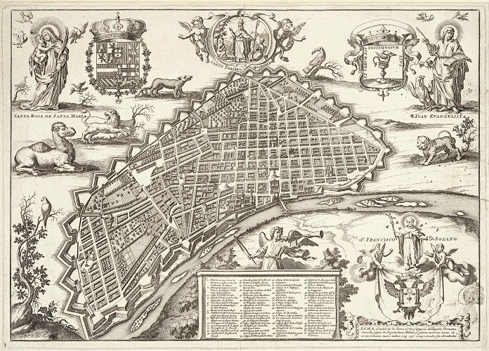 Plano de Lima realizado por el grabador holandés Joseph Mulde en 1688. INSTITUTO CERVANTES