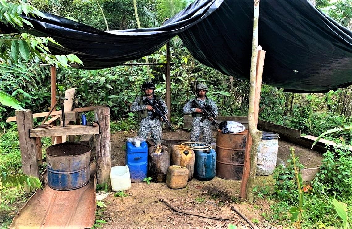 Soldados del Ejército colombiano en una operación contra los laboratorios de cocaína en Putumayo. CGFM