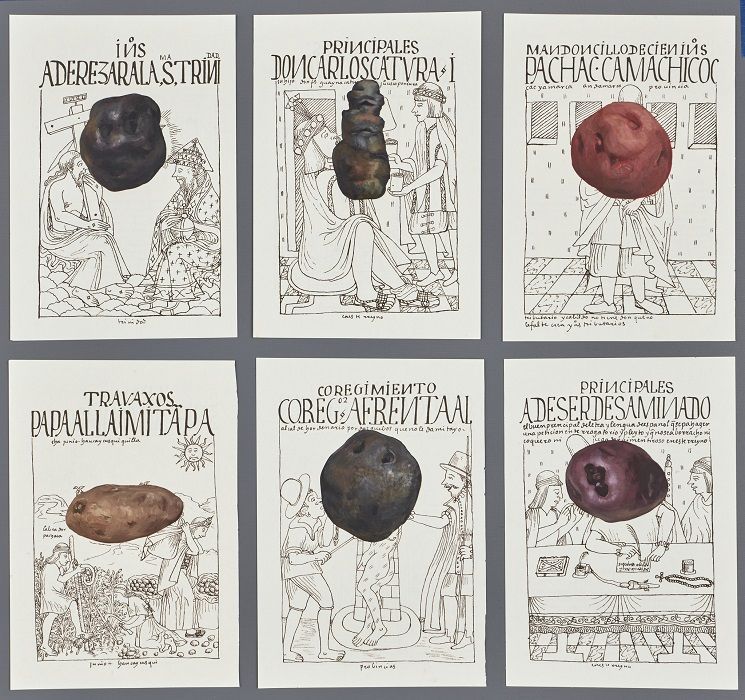 Obras de la serie 'Cuando las papas queman', de Sandra Gamarra (2020-2021). JUAN PABLO MURRUGARRA Obras de la serie 'Cuando las papas queman', de Sandra Gamarra (2020-2021). JUAN PABLO MURRUGARRA