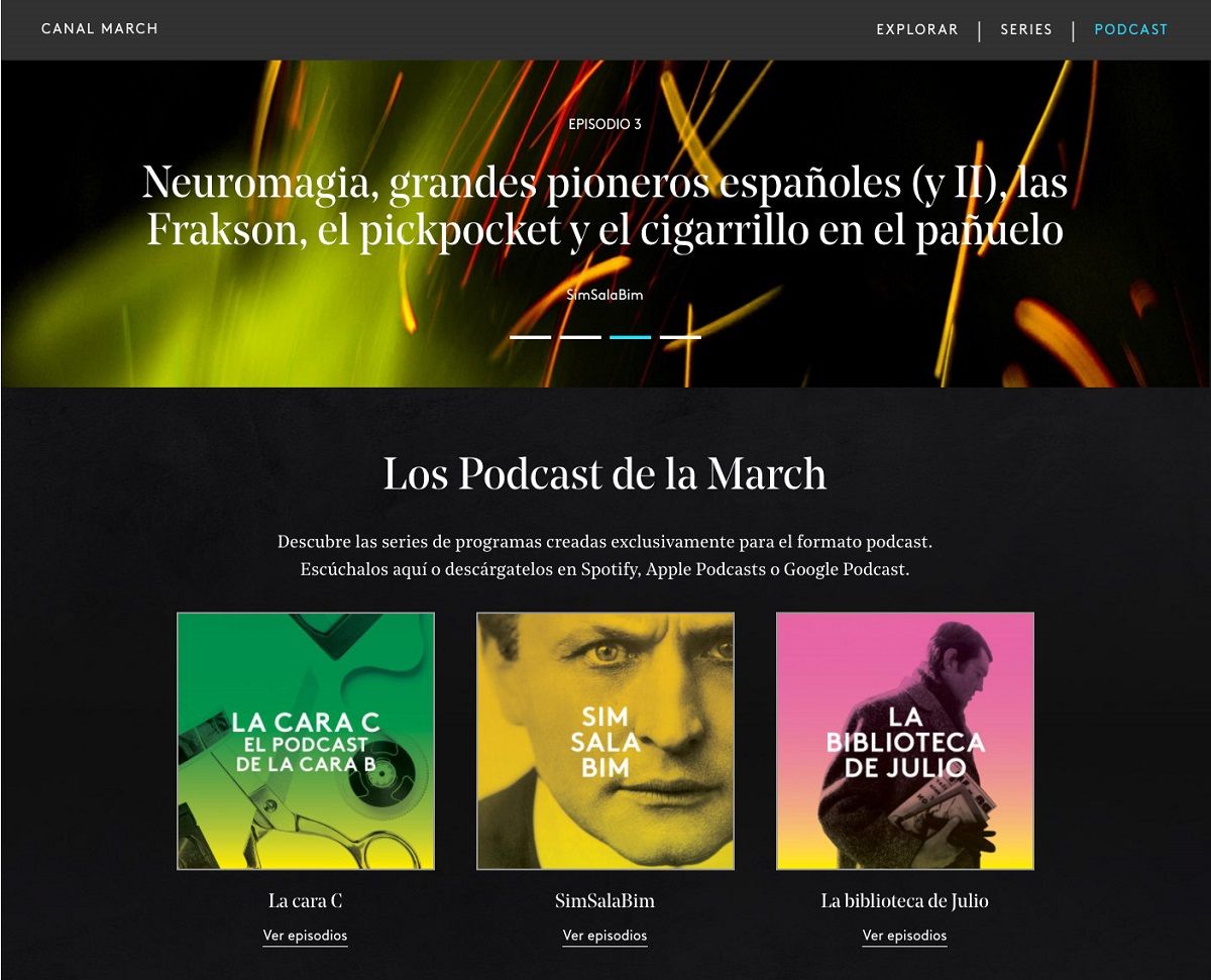 La oferta del Canal March incluye pódcast. ARCHIVO FUNDACIÓN JUAN MARCH