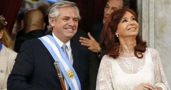 El presidente de Argentina, Alberto Fernández, con la vicepresidenta, Cristina Fernández de Kirchner. CASA ROSADA