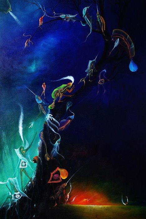 'Noche en el río Ampiyacú', de Rember Yahuarcani. CORTESÍA