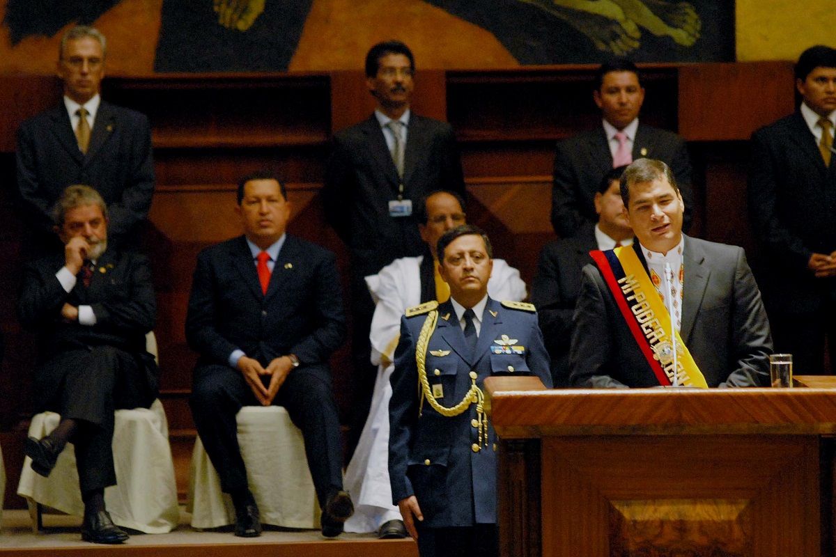 Rafael Correa, en su toma de posesión como presidente de Ecuador, el 15 de enero de 2007. AGENCIA BRASIL