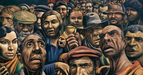 Detalle del cuadro 'Manifestación', de Antonio Berni (1934), artista que Carlos Granés menciona en el ensayo 'Delirio americano'. COLECCION MALBA