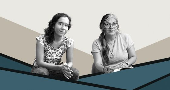 Las escritoras Alaíde Ventura Medina y Sylvia Aguilar Zéleny, que trabajan desde la frontera de Estados Unidos con México. ELENA CANTÓN/FOTOS: SERGIO HERNÁNDEZ VEGA Y DOMESTIKA