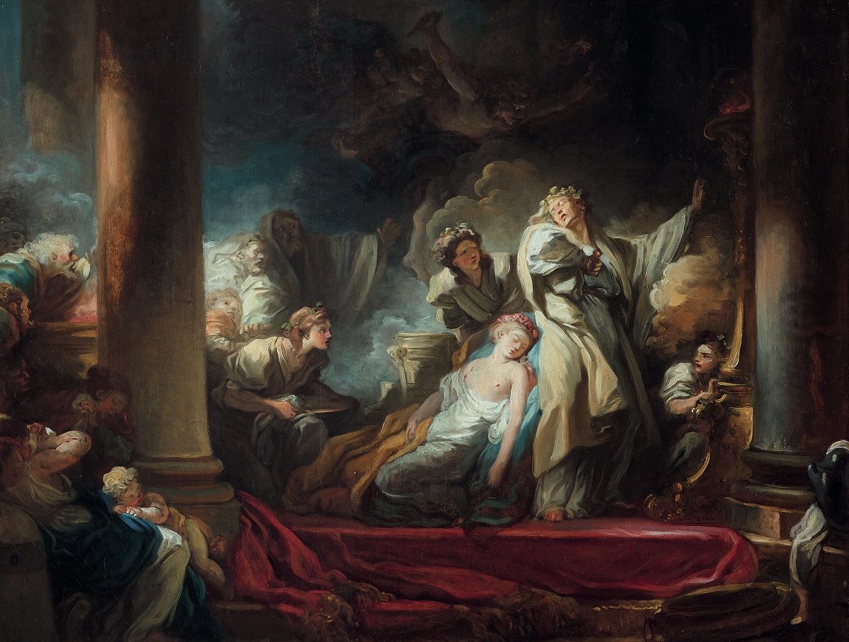 'El sacrificio de Calírroe', de Jean-Honoré Fragonard (1765), de la exposición 'El gusto francés' de la Fundación Mapfre. PABLO LINÉS