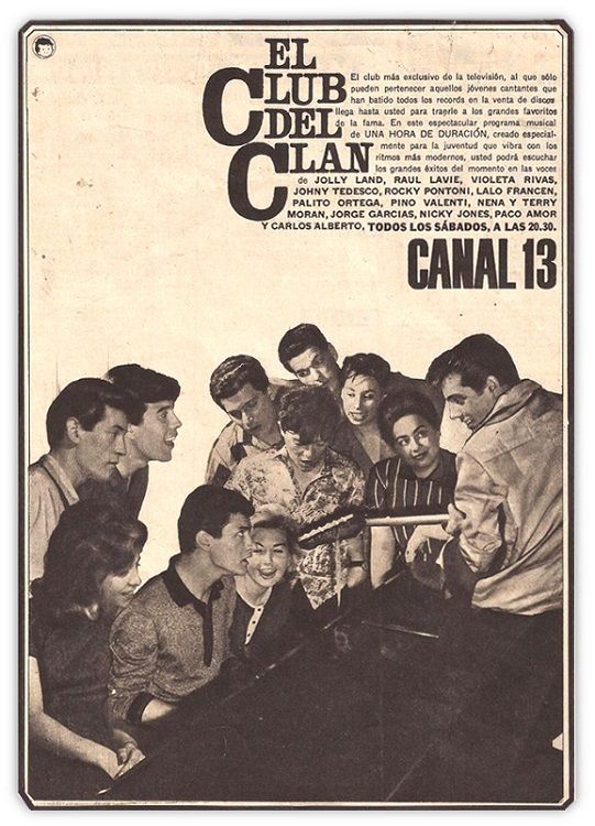 Anuncio de 'El Club del Clan', el programa televisivo en el que participó Palito Ortega. ARCHIVO