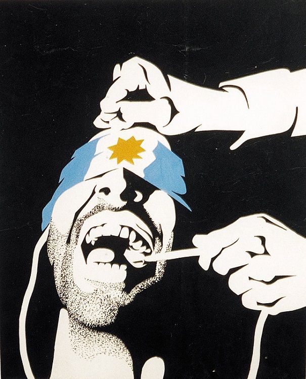 Obra de Julio Le Parc para una muestra de 1972 del Frente Antiimperialista de Artistas de Rosario en Argentina que se incluye en la exposición 'Giro gráfico'. MUSEO REINA SOFÍA