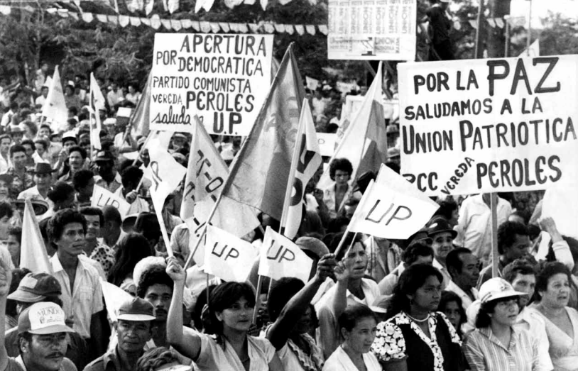 Marcha de simpatizantes de la Unión Patriótica, referente de la izquierda en Colombia. ARCHIVO