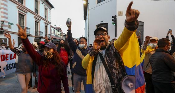 Protestas en Quito contra el Gobierno de Lasso en Ecuador, el 16 de junio de 2022. EFE/JOSÉ JÁCOME