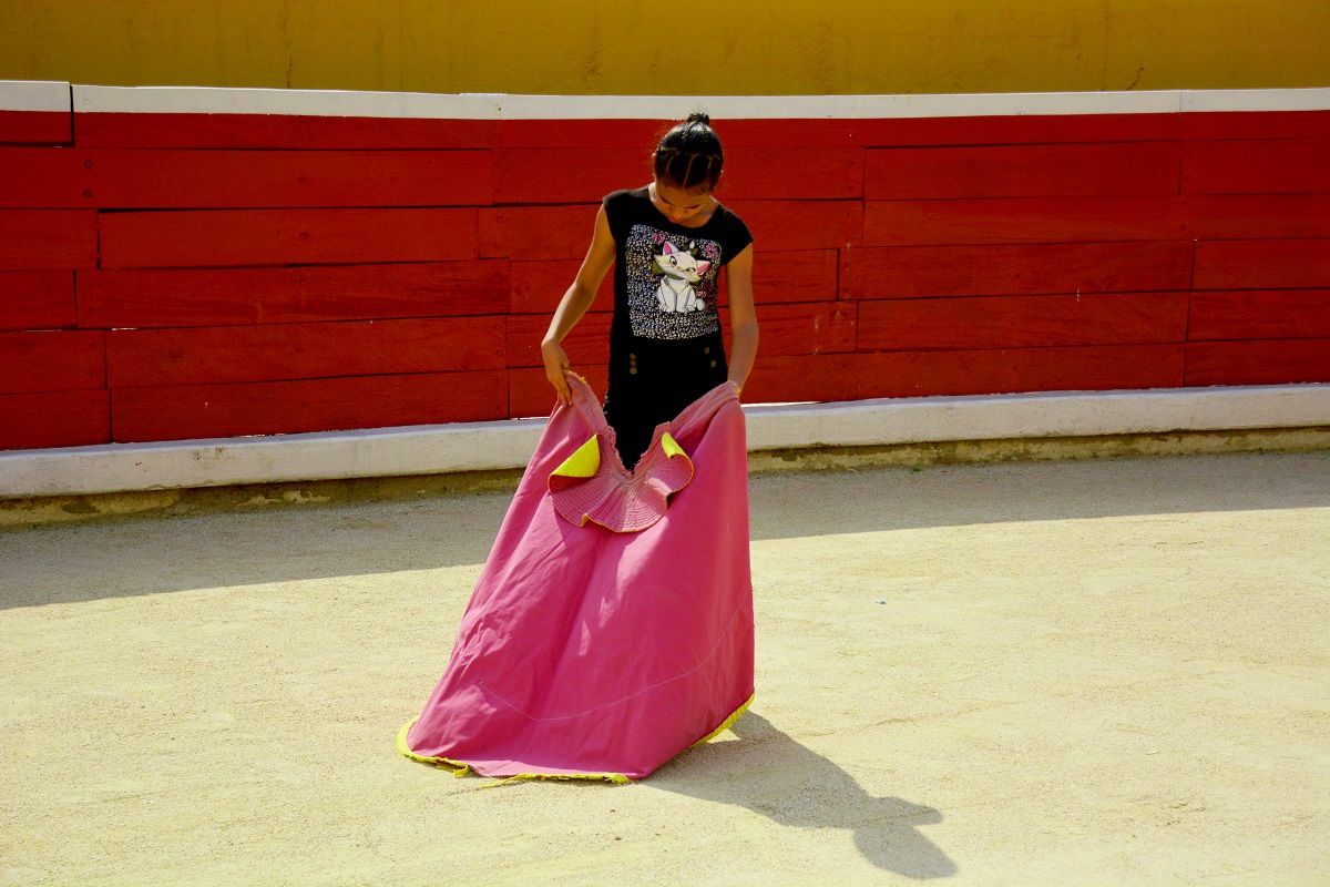 Una alumna de la escuela taurina de la plaza de toros Monumental de Mérida, Venezuela. MIGUEL ZAMBRANO