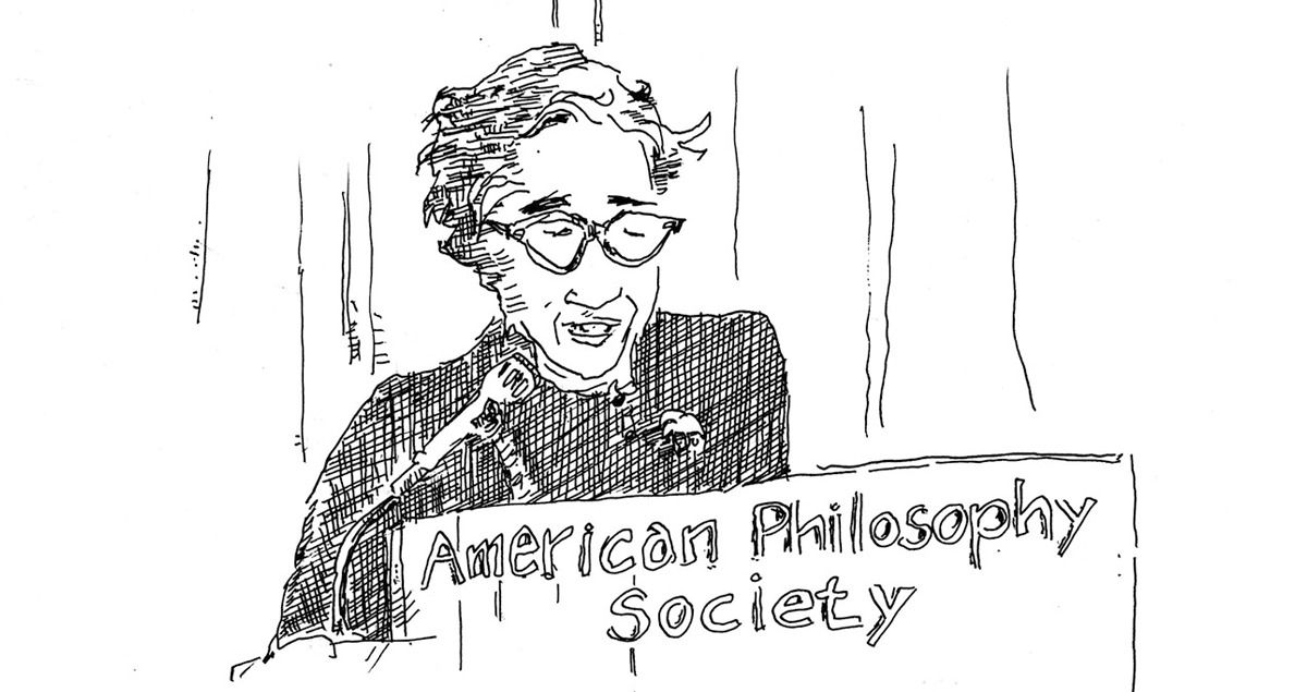 La filósofa Hannah Arendt, dibujada por Ken Krimstein. SALAMANDRA GRAPHIC