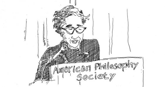 La filósofa Hannah Arendt, dibujada por Ken Krimstein. SALAMANDRA GRAPHIC