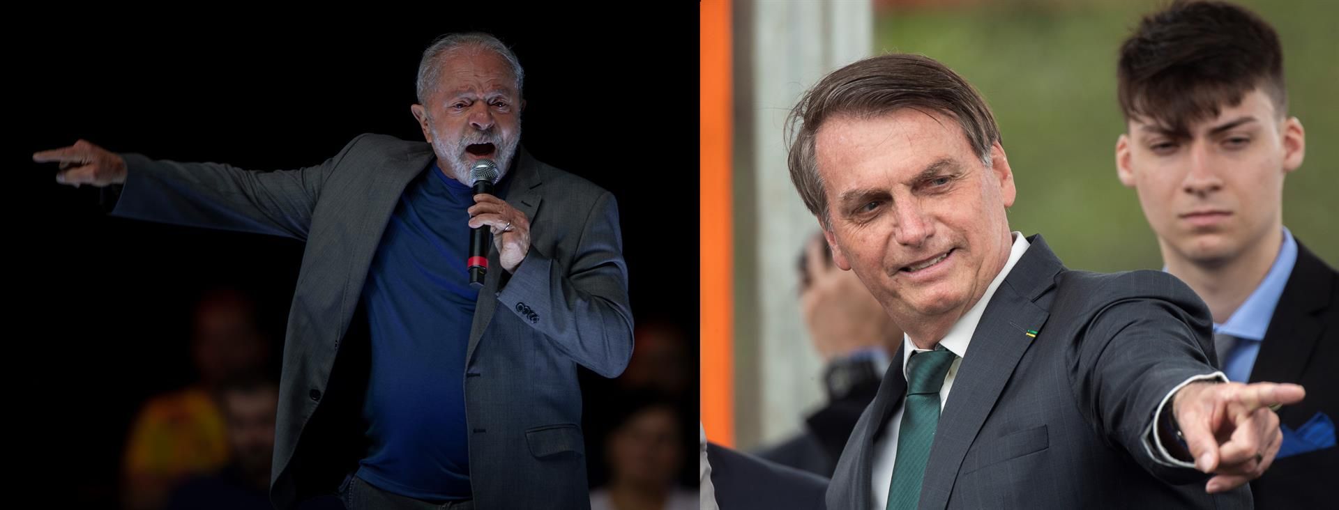 Luiz Inácio Lula da Silva y Jair Bolsonaro, los candidatos a la presidencia de Brasil. EFE