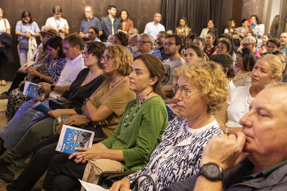 El auditorio de la Biblioteca Gabriel García Márquez, durante el homenaje al escritor. AYUNTAMIENTO DE BARCELONA