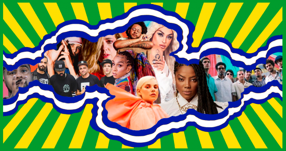 La nueva Tropicália: Baco Exu do Blues, BaianaSystem, SD9, Letrux, Linn da Quebrada, Emicida, Duda Beat, Pablo Vittar, Ludmilla y Academia da Berlinda. COLLAGE DE ELENA CANTÓN