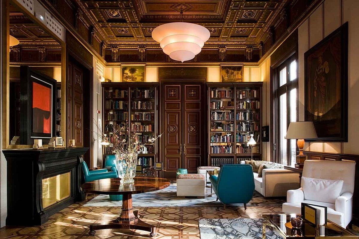 Biblioteca del Hotel Cotton House de Barcelona. Biblioteca del Hotel Cotton House de Barcelona.