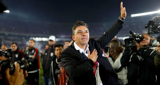 Marcelo Gallardo, en su despedida de River Plate, en el estadio Monumental de Buenos Aires, el 16 de octubre de 2022. EFE/JUAN IGNACIO RONCORONI