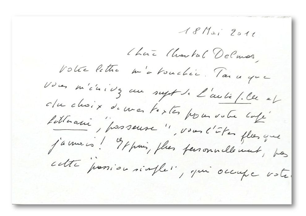 Carta de la escritora francesa Annie Ernaux, Premio Nobel de Literatura 2022.