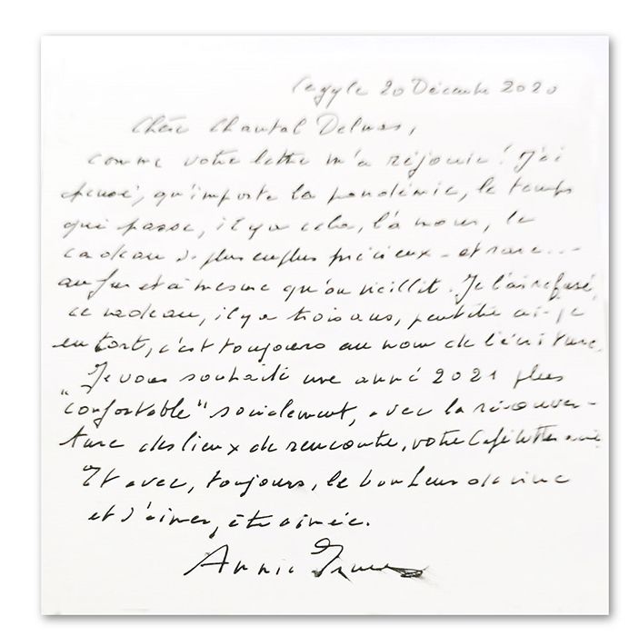 Carta de la escritora francesa Annie Ernaux, Premio Nobel de Literatura 2022. Carta de la escritora francesa Annie Ernaux, Premio Nobel de Literatura 2022.