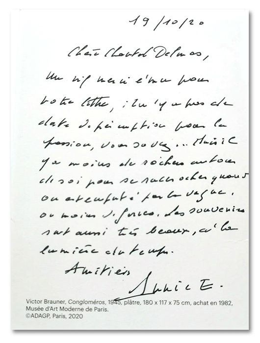 Carta de la escritora francesa Annie Ernaux, Premio Nobel de Literatura 2022.