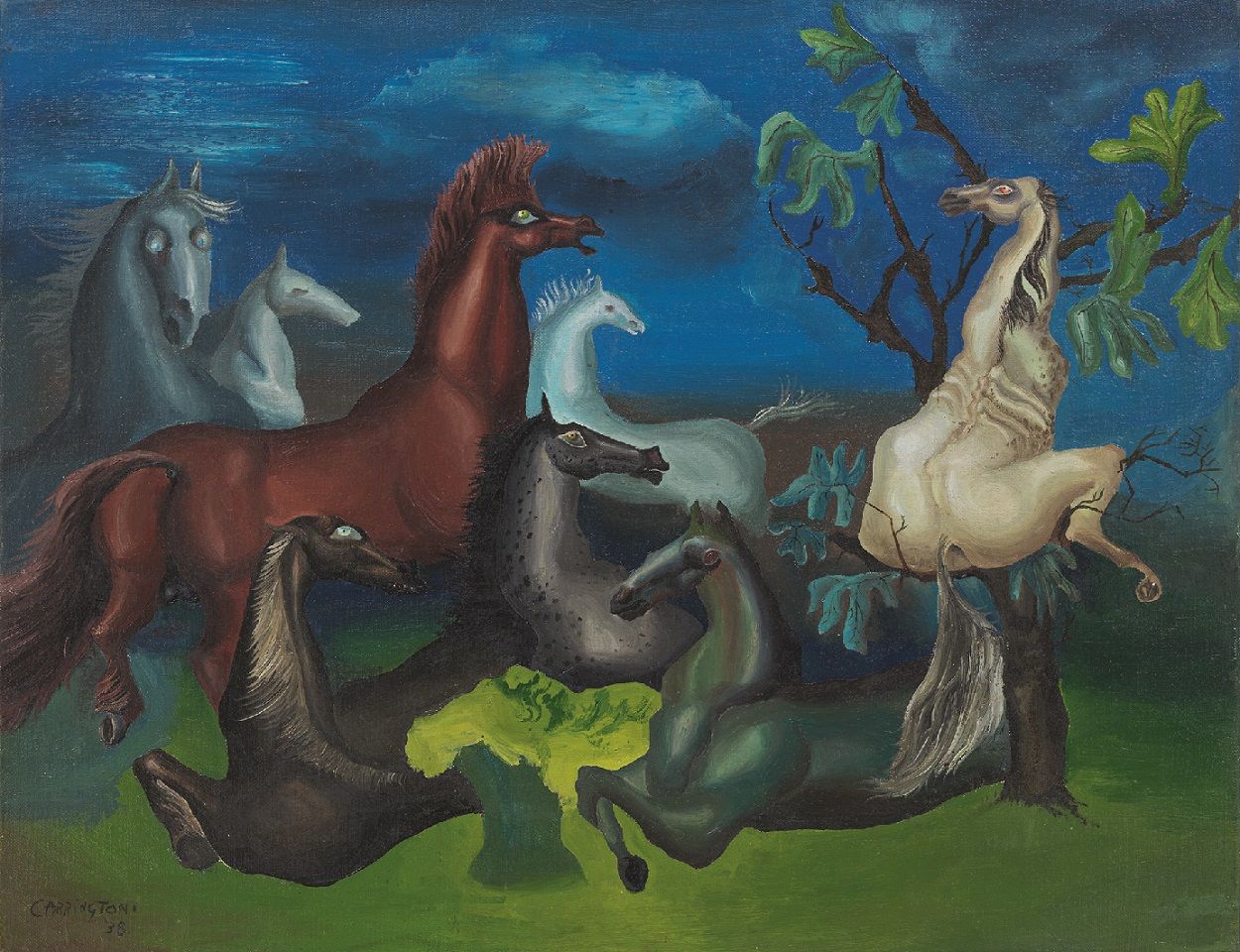 'The Horses of Lord Candlestick', de Leonora Carrington (1938). The 31 Women. © ESTATE OF LEONORA CARRINGTON/VEGAP, MADRID, 2023