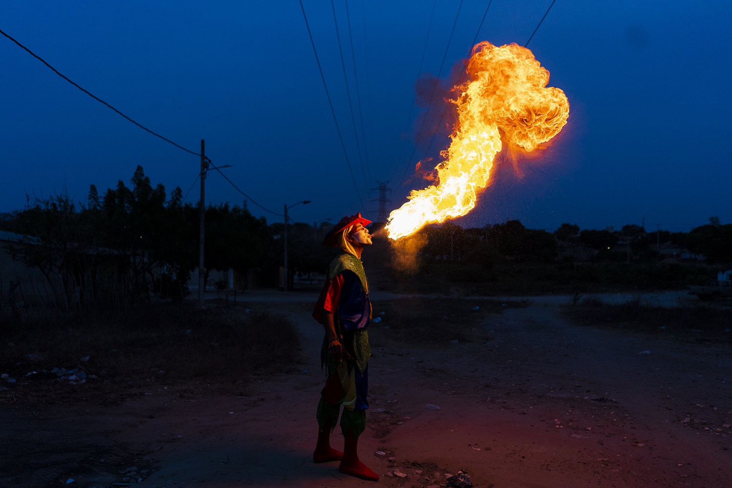 Jordan Cantillo, integrante del baile de los Diablos Arlequín de Sabanalarga, del carnaval de Barranquilla. CHARLIE CORDERO